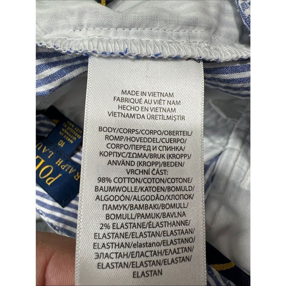 Polo Ralph Lauren blue And white stripe searsucker shorts size 10 - Picture 11 of 12
